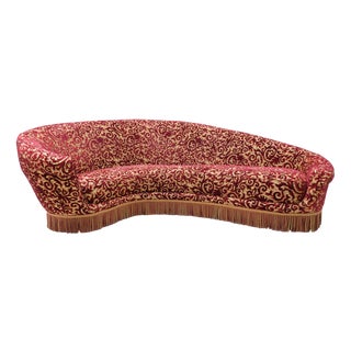 Mid-Century Modern Italian Curved Sofa by Federico Munari, 1950s For Sale