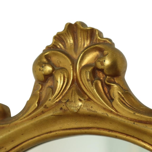 Classic Gold Leaf Mirror Crested Mirror, 1960s For Sale - Image 4 of 18