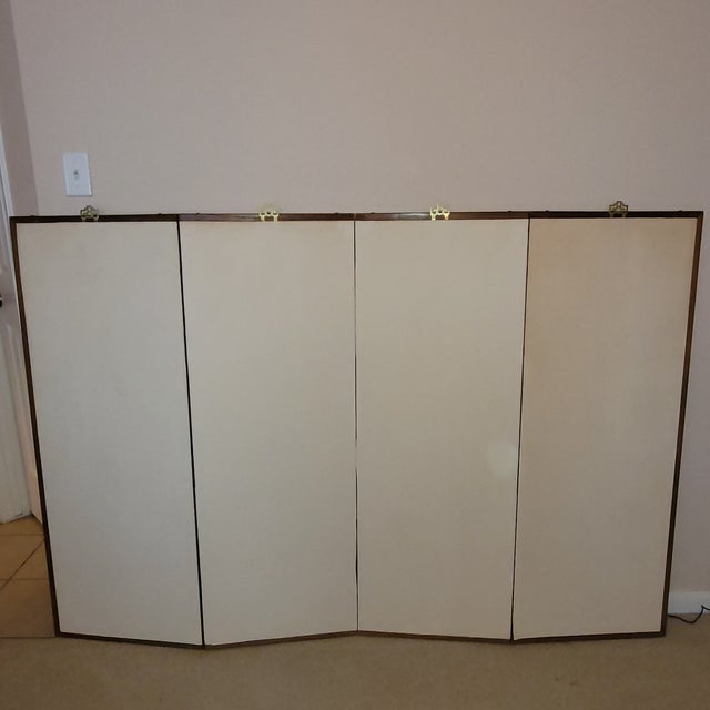 This is a Japanese byōbu (folding screen), specifically a four-panel screen. Based on the imagery—the distinct ox carriage...