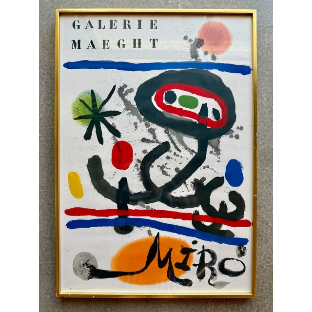 1961 Joan Miró Galerie Maeght Exhibition lithograph. The artwork served as an advertisement for an exhibition of Miró's...