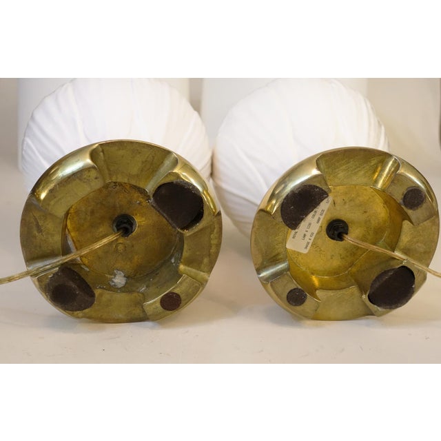 1970s Royal Haeger Hollywood Regency Modern Tulip Ginger Jar Porcelain Brass Table Lamps - a Pair For Sale - Image 12 of 13