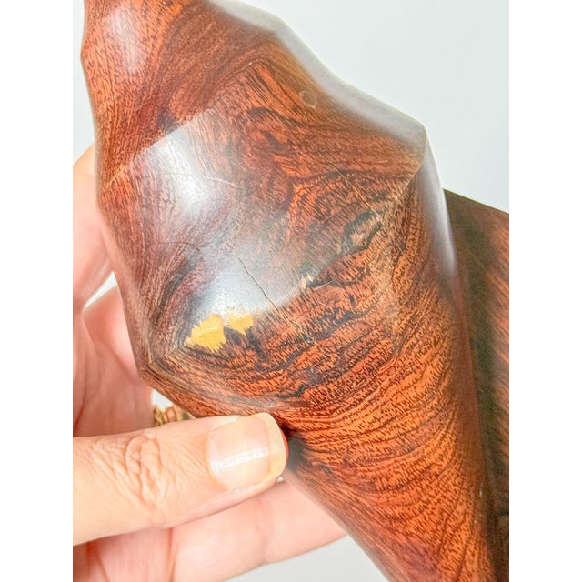Wood Vintage Large Carved Ironwood Conch Shell Sculpture Objects, a Pair For Sale - Image 7 of 16