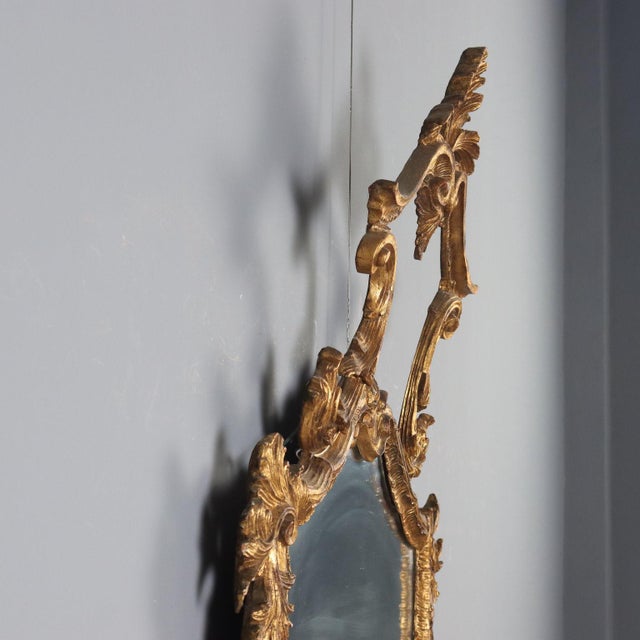 Carved and Gilded Wooden Mirror For Sale - Image 9 of 13