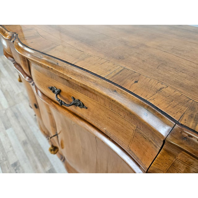 Baroque-Style Walnut Sideboard with Four Doors and Four Drawers, 1960 For Sale - Image 9 of 18