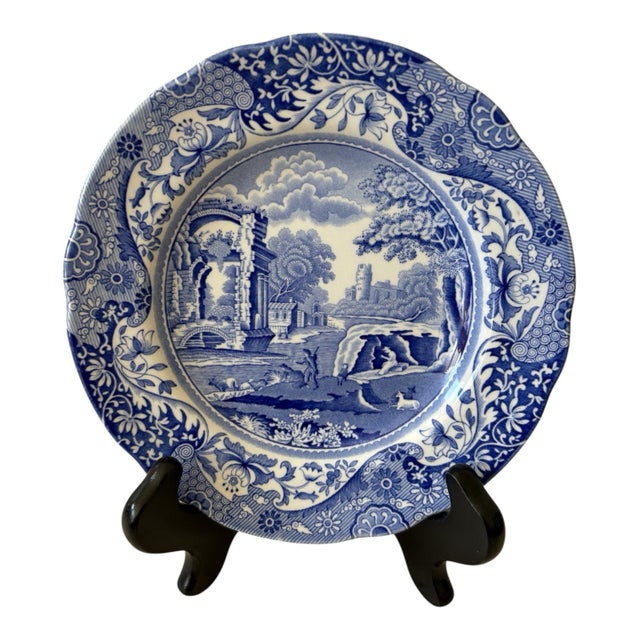 Add classic blue-and-white charm to your table with this set of four Spode Blue Italian plates, each measuring...