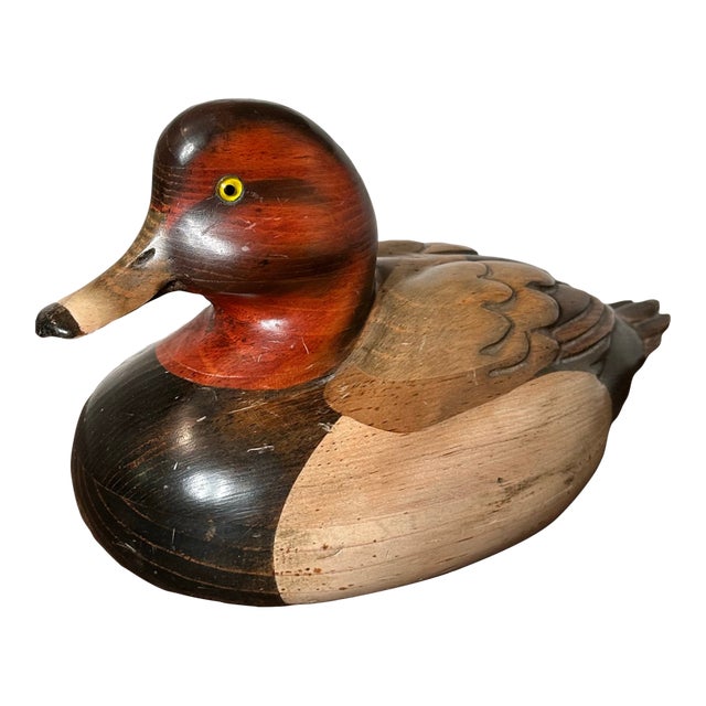 1980s Tom Taber Redhead Duck Decoy For Sale