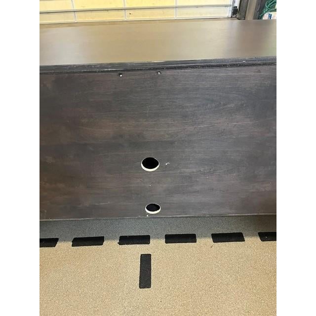 Modern Cerused Wood Cabinet – Modern Textured Sideboard With Sculptural Grain & Dark Frame For Sale - Image 3 of 7