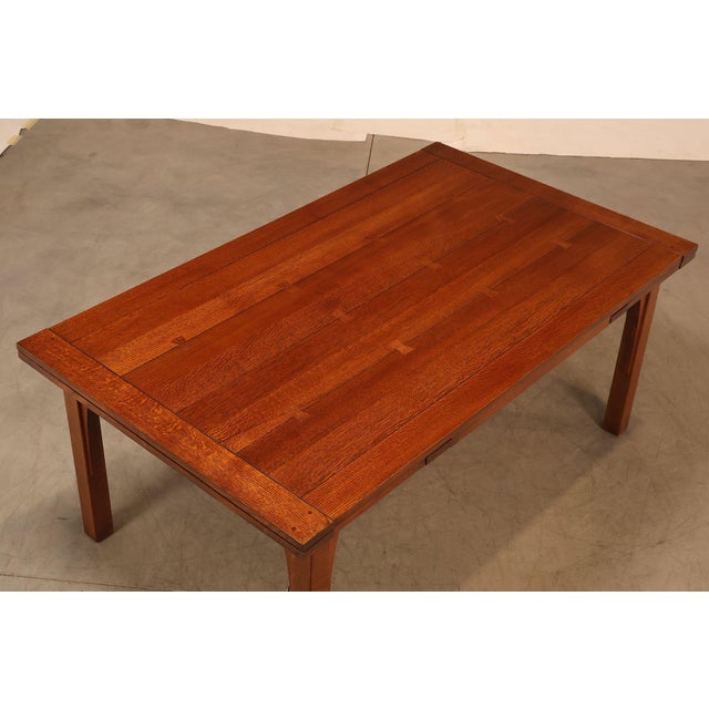 2000 - 2009 Stickley Mission Collection Oak Extendable Dining Table For Sale - Image 5 of 18