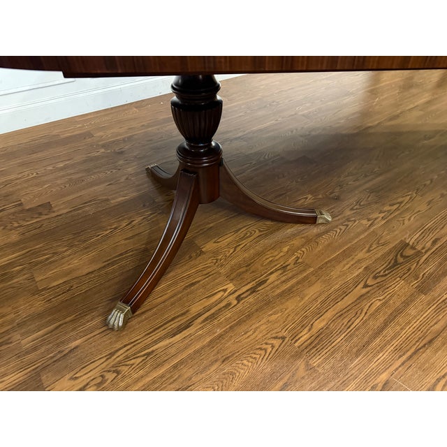 Classic Mahogany Scallop Cornered Dining Table by Leighton Hall - Showroom Sample For Sale - Image 15 of 16
