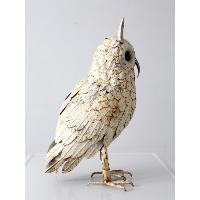 Mid 20th Century Mid-Century Brutalist Metal Owl Sculpture For Sale - Image 5 of 15