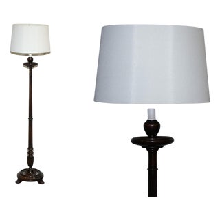 Scottish Victorian Floor Lamp in Oak For Sale