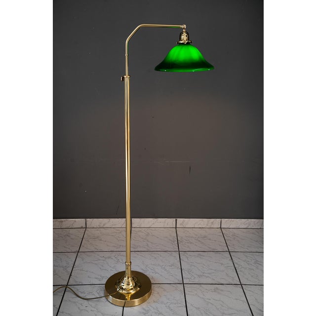 Art Deco Adjustable Floor Lamp with Green Shade, Vienna, Austria, 1920s For Sale - Image 15 of 18