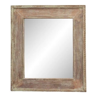 Vintage Sage Green Rustic Frame Mirror For Sale