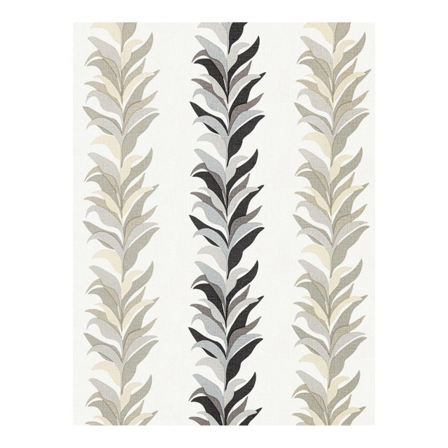 Sample - The House of Scalamandré Chira Island Print Fabric, Shadow For Sale