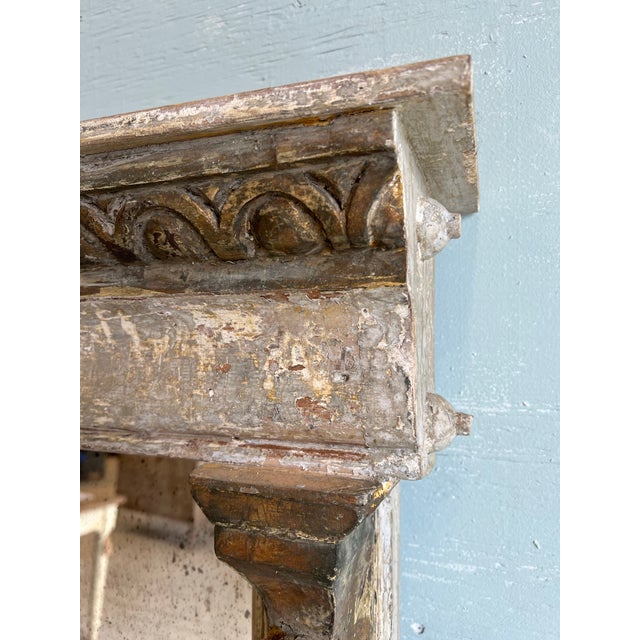 Italian Carved Mirror From Tuscany With Gold Faces For Sale - Image 4 of 9