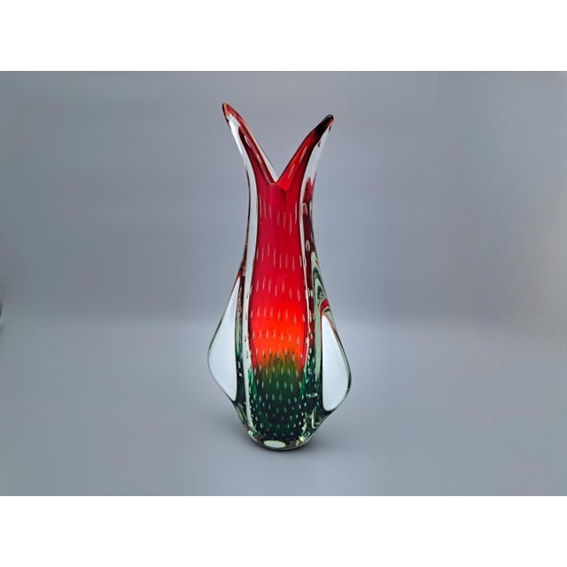 Glass Murano Glass Vase in Sommerso and Bullicante Glass from Manifattura Di Murano, 1980s For Sale - Image 7 of 7