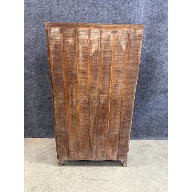 Wood Rustic Solid Wood Glass Front Cabinet For Sale - Image 7 of 7