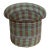 Upholstered Mushroom Pouf Stool in Plaid For Sale