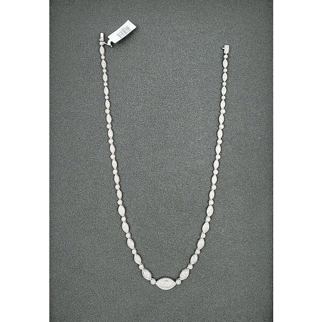 3.07 Ct Marquise Shaped Diamond Pave Necklace For Sale In Chicago - Image 6 of 9