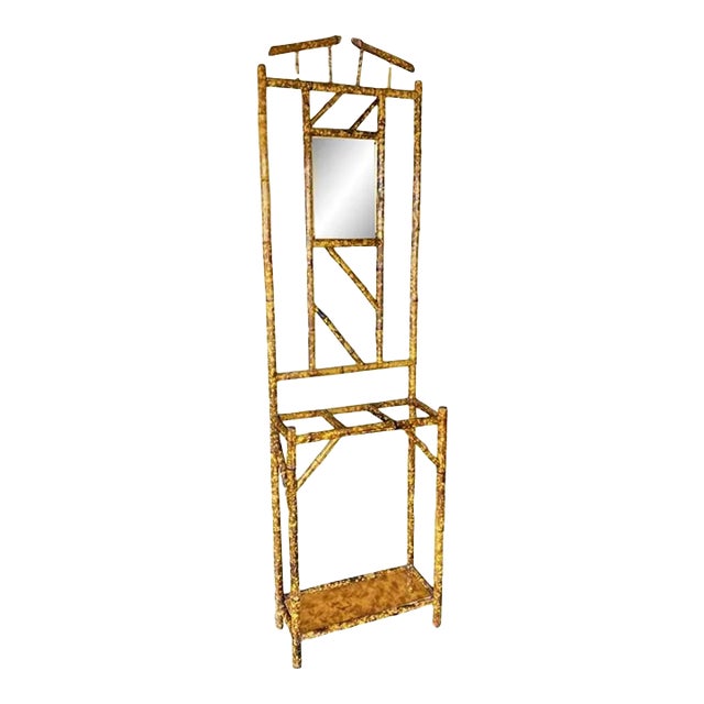 Restored Aesthetic Movement Tiger Bamboo Hall Tree With Mirror Chairish