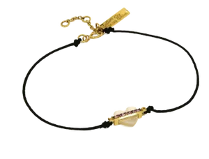 Victoria Casal Pink Sapphire & Mother of Pearl 18k Yellow Gold Cord Bracelet