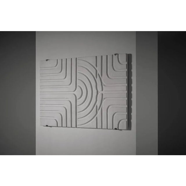 White Plaster Wall Relief by Momcilo Milovanovic, 1920s For Sale - Image 9 of 9