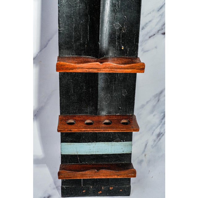 1900 - 1909 Cambridge University Antique Rowing Oar Trophy Pipe Rack Tobacciana Nautical Theme Home Wall Decor For Sale - Image 5 of 12