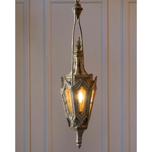 Gothic 19th Century English Painted Iron Gothic Revival Period Lanterns - a Pair For Sale - Image 3 of 9