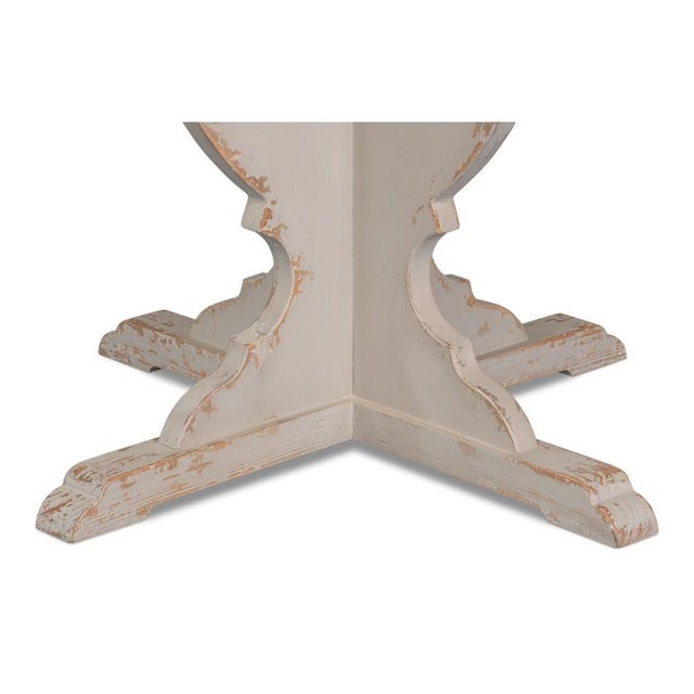 Antiqued Bistro Table with Scrolled Pedestal, 42 Inch For Sale - Image 10 of 12