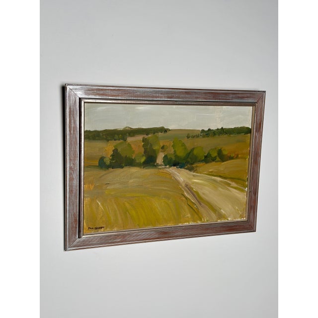 Original Swedish Oil on Canvas – “Landscape” by Paul Gerhard – Signed – Framed – 64 × 47 cm (25.2" × 18.5") A landscape...