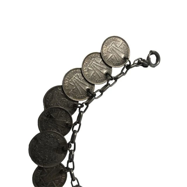 1940s Wwii Era Canadian, English & Australian Solid Silver Coin Charm Bracelet For Sale - Image 5 of 7