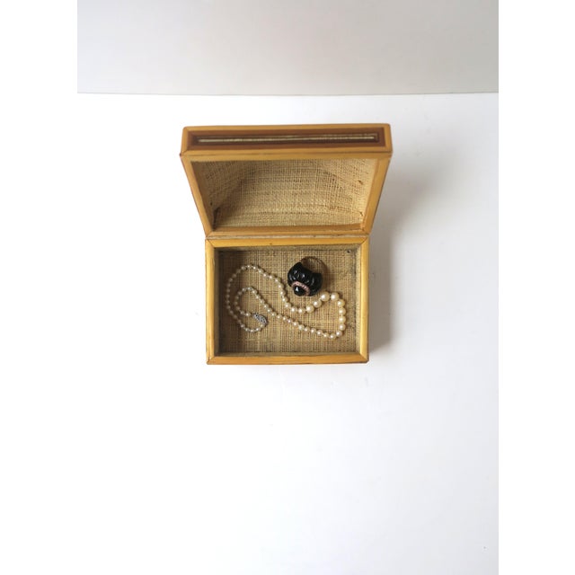 Wicker Linen Jewelry Box For Sale - Image 4 of 12