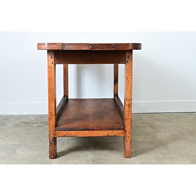 French 19th Century Solid Oak Workbench For Sale - Image 11 of 12
