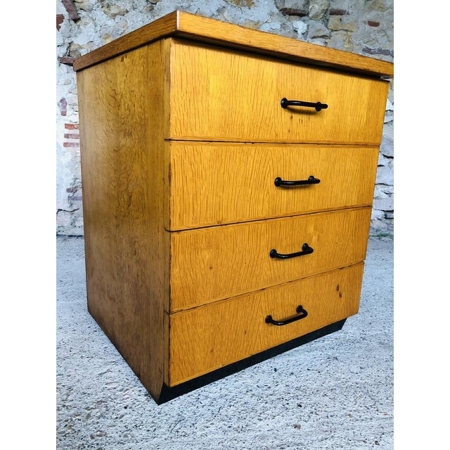 Mid-Century Oak Storage Cabinet on Wheels, 1960s For Sale - Image 17 of 18