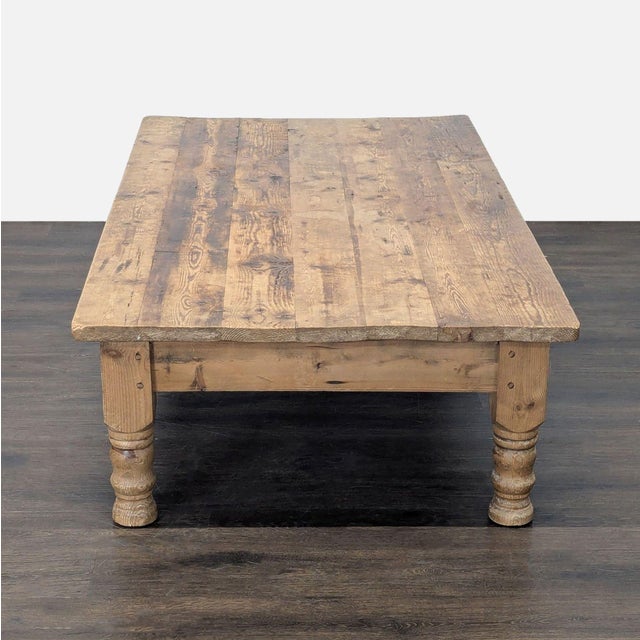 Reclaimed Antique Pine Top Coffee Table For Sale - Image 4 of 6