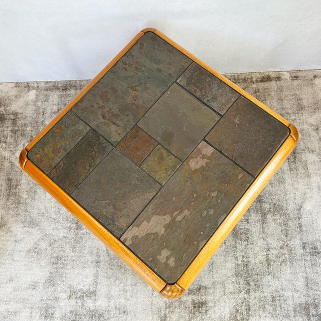 Wood Danish Modern Coffee Tables in Slate and Teak by Poul H Poulsen for Gangso Mobler, 1970s, Set of 2 For Sale - Image 7 of 13