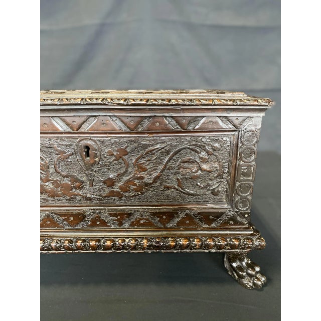 Large French Period 18th Century Carved Renaissance Casket For Sale - Image 9 of 13