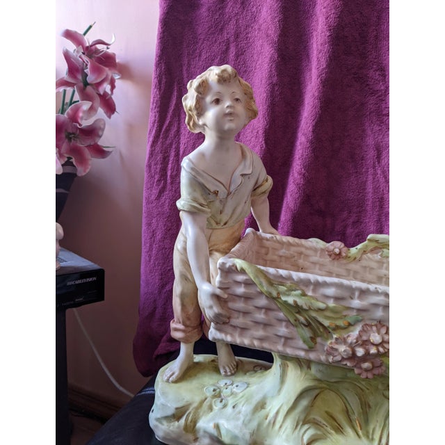 Early 20th Century 1900s Large Antique Dux Bohemia Porcelain Figurine Centerpiece For Sale - Image 5 of 11