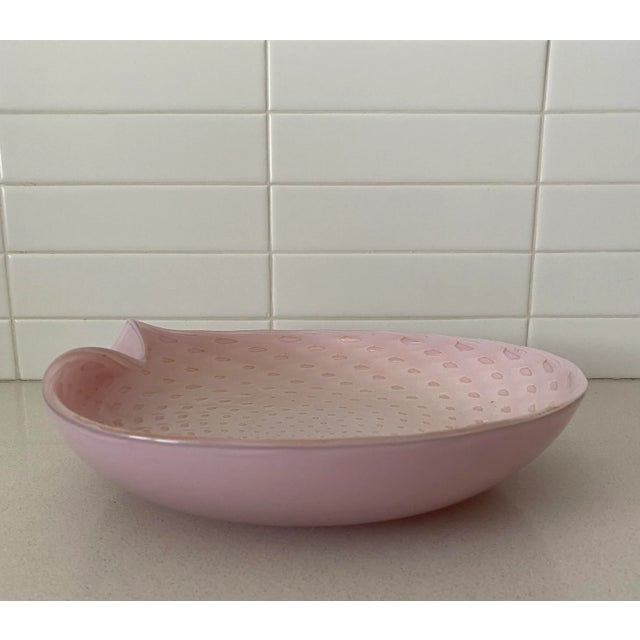 Mid 20th Century Mid-Century Alfred Barbini Murano Pink & Gold Cased Glass Bowl For Sale - Image 5 of 7