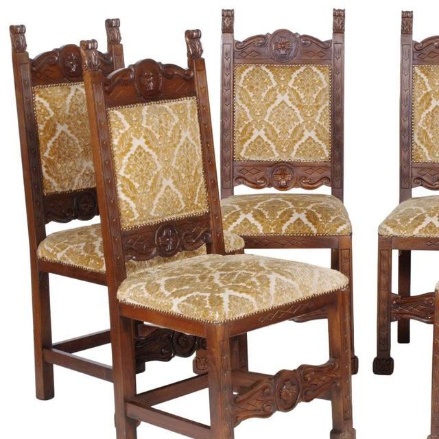 Tuscany Renaissance Style Chairs from by Dini & Puccini, 1930s, Set of 6 For Sale - Image 4 of 18