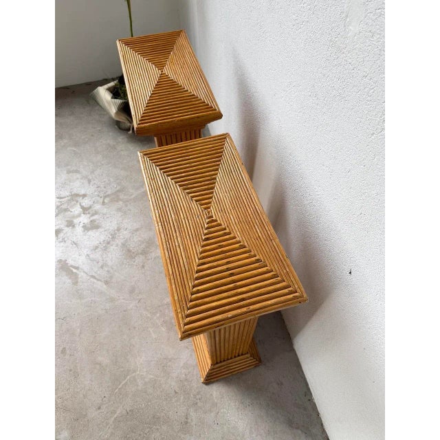 Pedestals in Rattan, 1960s, Set of 2 For Sale - Image 18 of 18