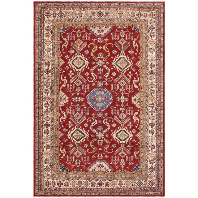 Southwestern Super Kazak Red/Beige Wool Rug - 8'10'' X 12'0'' For Sale - Image 10 of 10