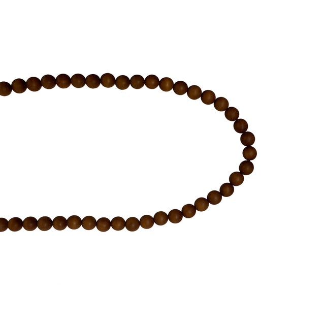 Asian Long Oriental Brown Sandalwood Beads Hand Rosary Praying Chain For Sale - Image 3 of 7