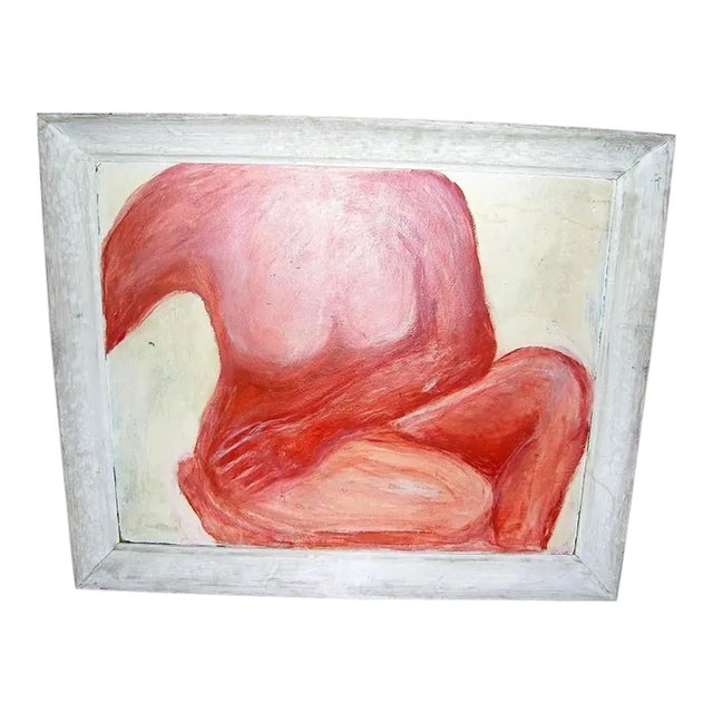 1970s Expressionist Figurative Female Nude Oil Painting, Framed For Sale