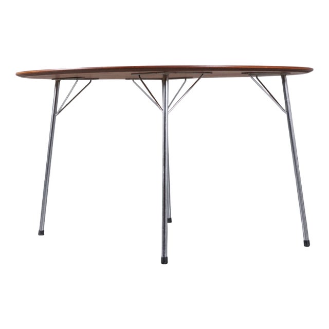 Model 3600 Round Teak Dining Table by Arne Jacobsen for Fritz Hansen, 1960s For Sale