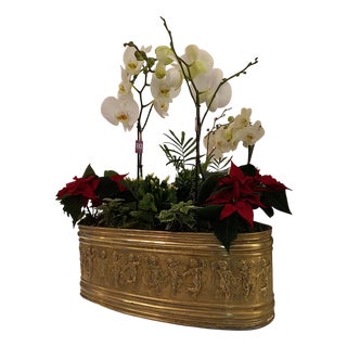 Large Planter with Garland of Copper Cherubs, 1890s For Sale
