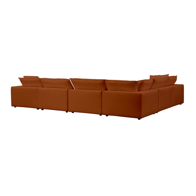 2020s Cali Rust 7-Piece Performance Fabric Modular Large Chaise Sectional For Sale - Image 5 of 5
