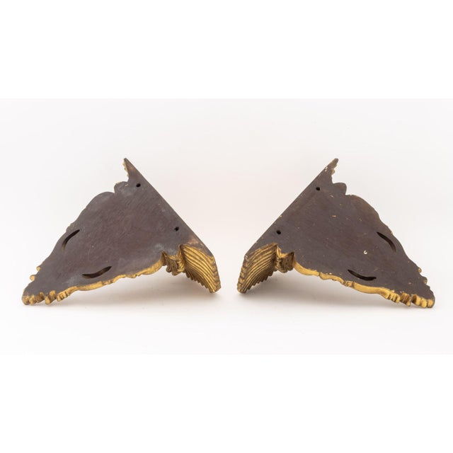 Gold Baroque Style Gilt Masque Wall Appliques, Pair For Sale - Image 8 of 8