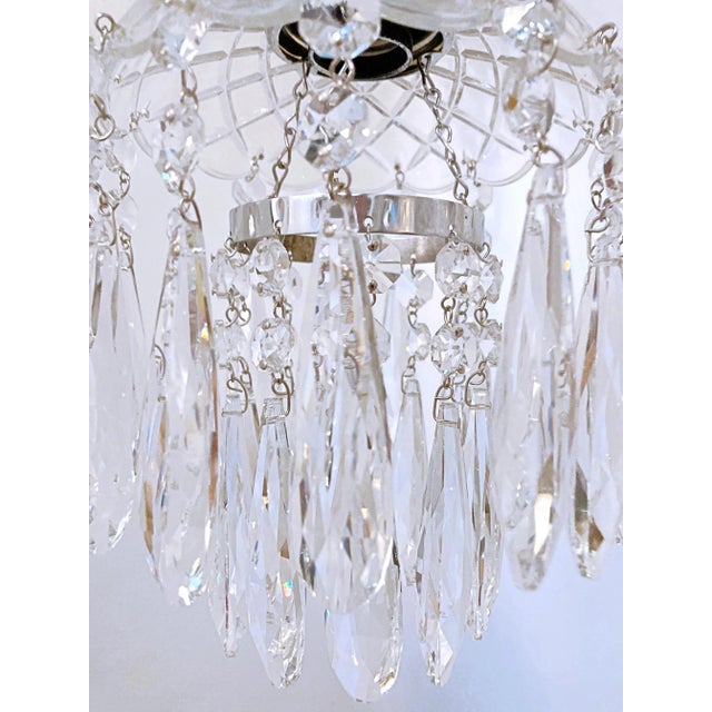 1950s Vintage Layered Chandelier With Cut Glass Dish For Sale - Image 5 of 6