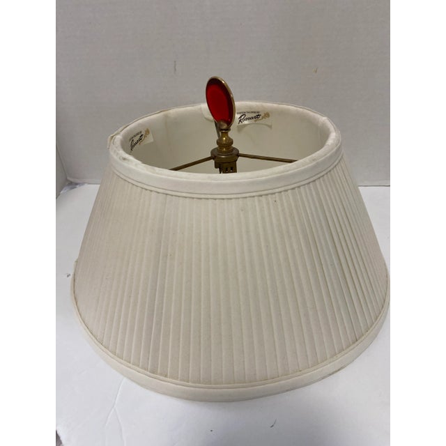 Hollywood Regency Mid 20th Century Custom Silk Lamp Shade Clip on & Ruby Red Finial For Sale - Image 3 of 10